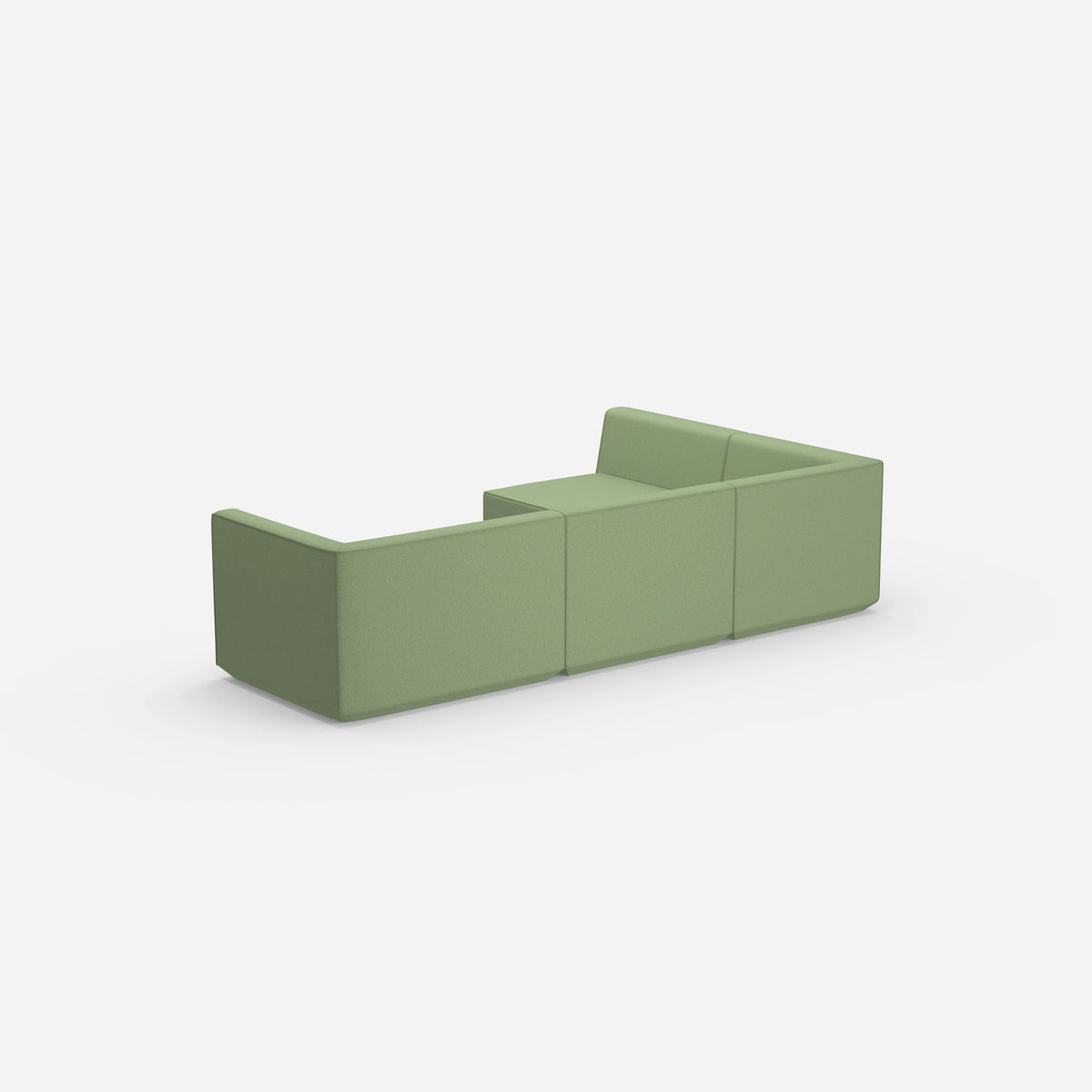 Ecksofa in Grün von hinten
