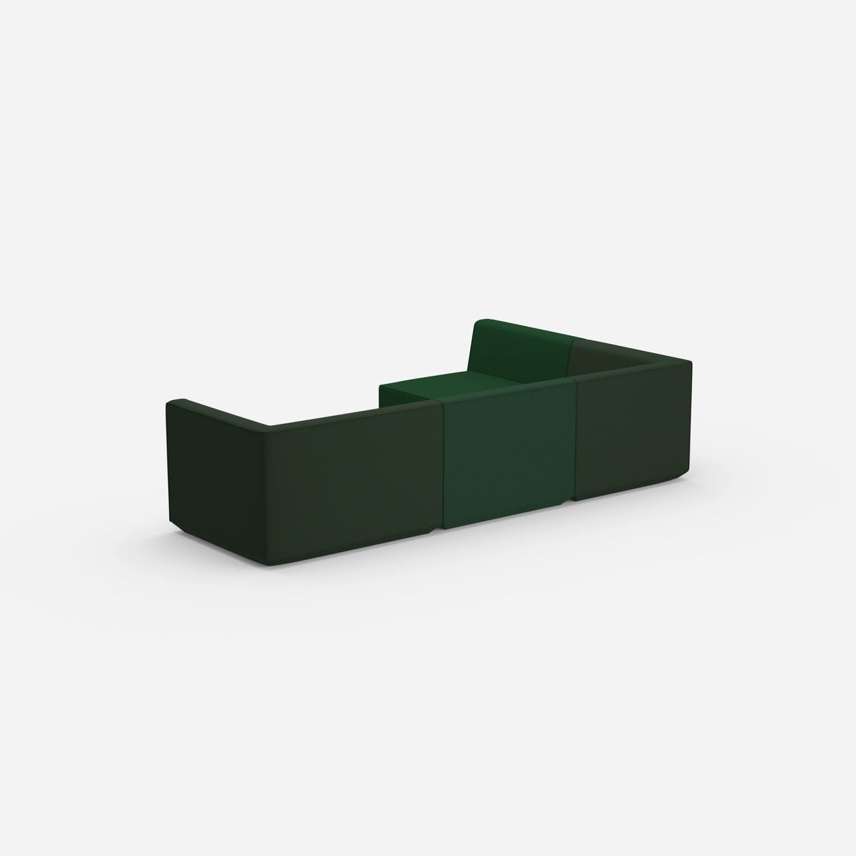 Ecksofa in Grün von hinten