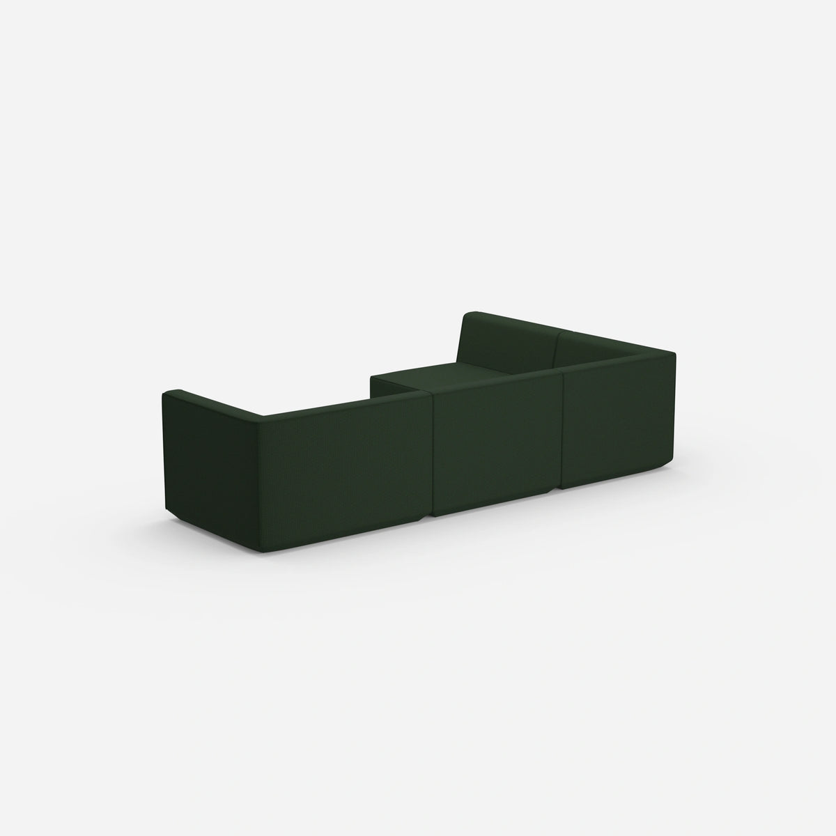 Ecksofa in Grün von hinten