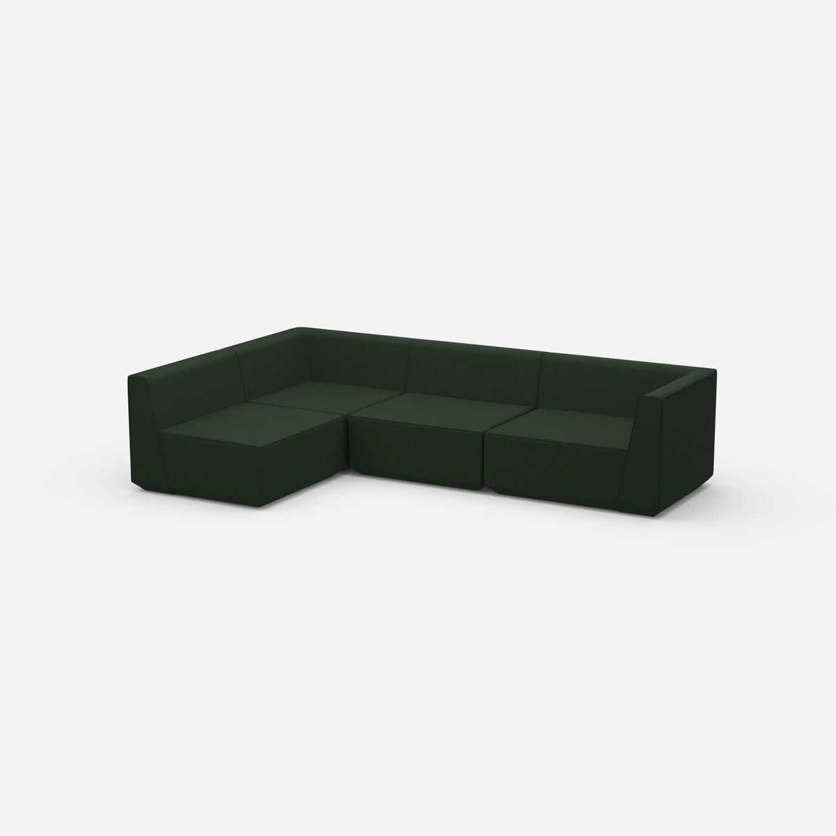 Ecksofa in Grün von der Seite