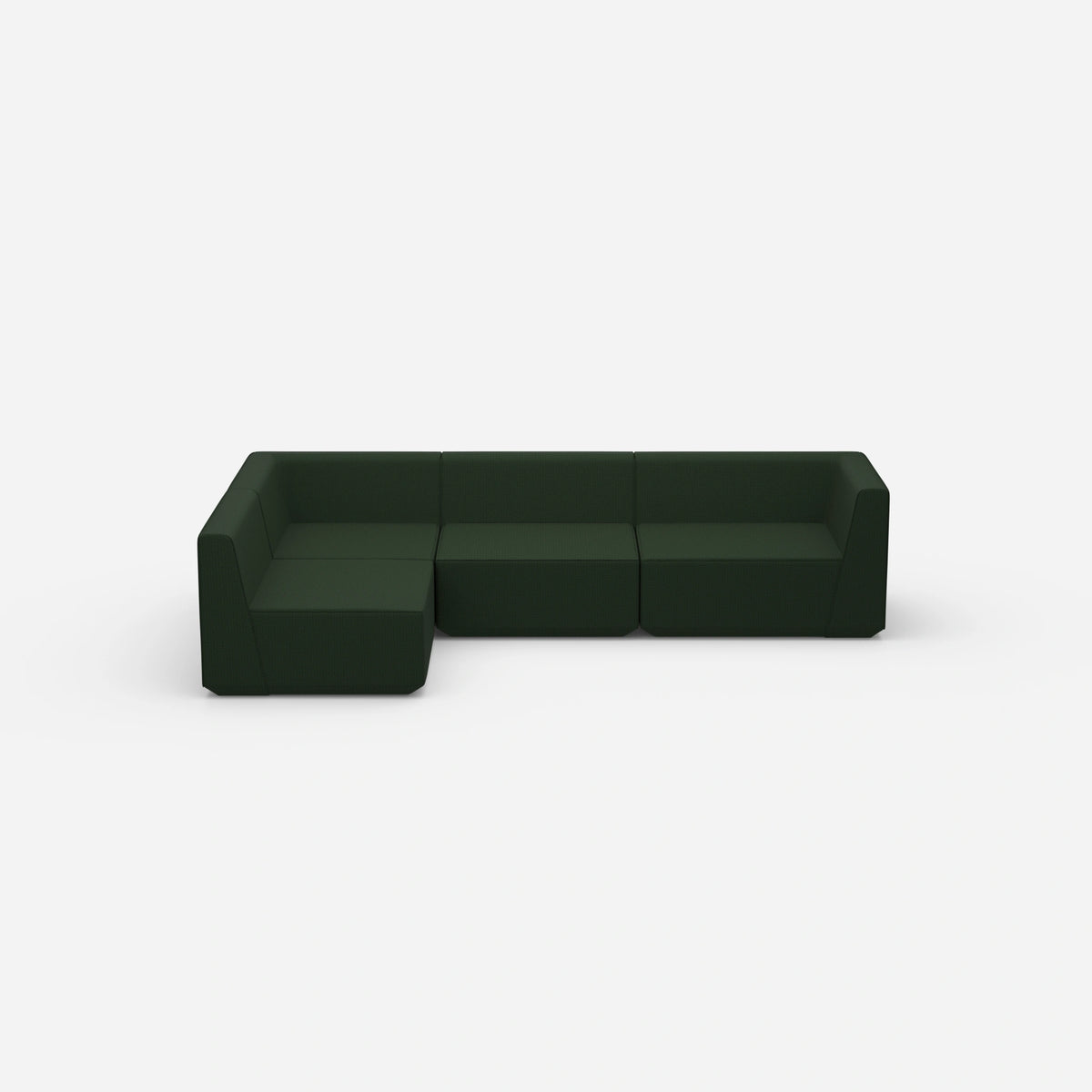 Ecksofa in Grün von vorne