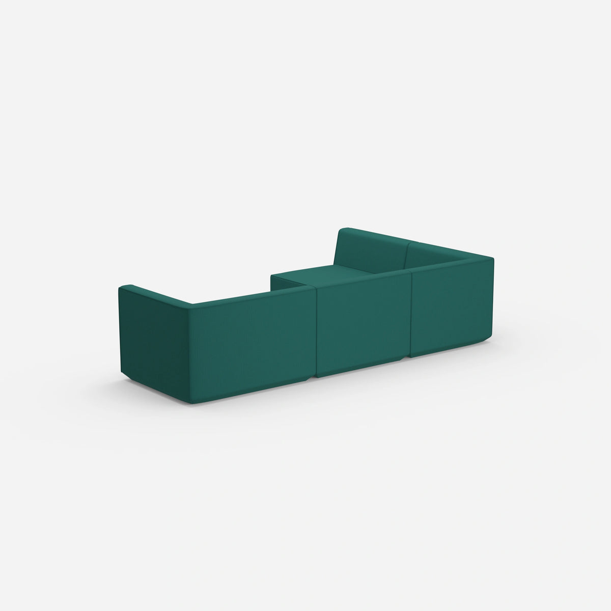 Ecksofa in Grün von hinten