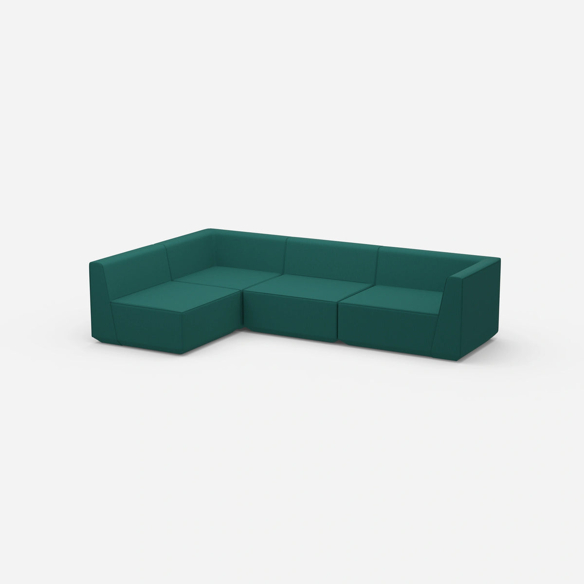 Ecksofa in Grün von der Seite