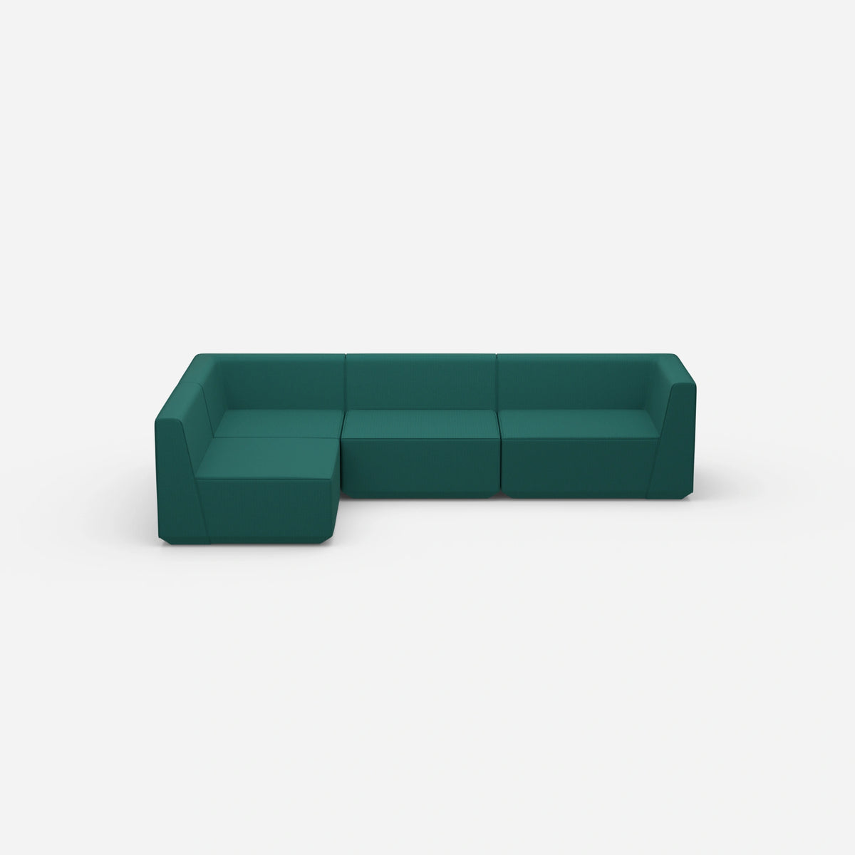 Ecksofa in Grün von vorne