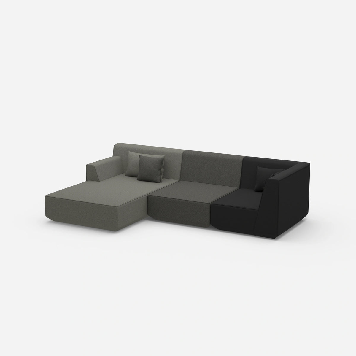 Gemütliches Ecksofa von der Seite