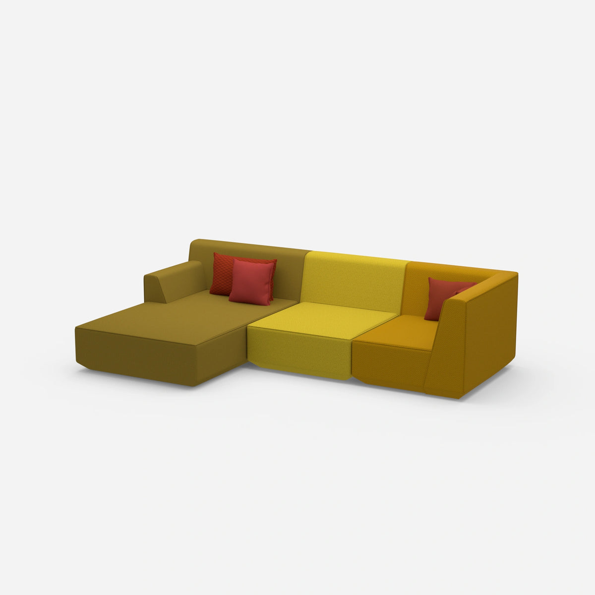 Gemütliches Ecksofa von der Seite