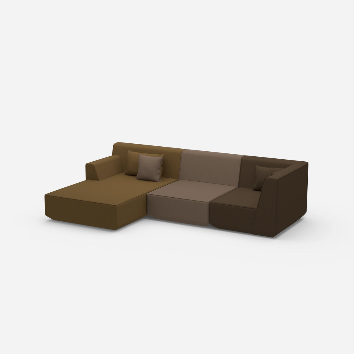 Gemütliches Ecksofa von der Seite