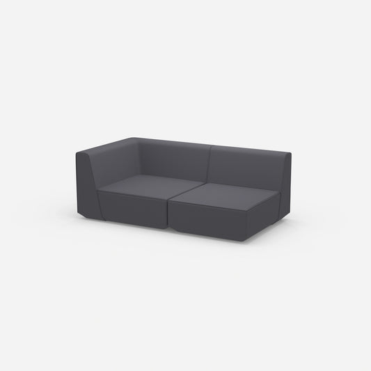 Graues Modulsofa 180 cm breit von der Seite