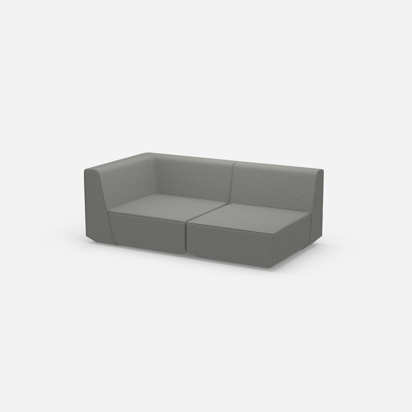 Graues Modulsofa 180 cm breit von der Seite