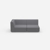 Graues Modulsofa 180 cm breit von vorne