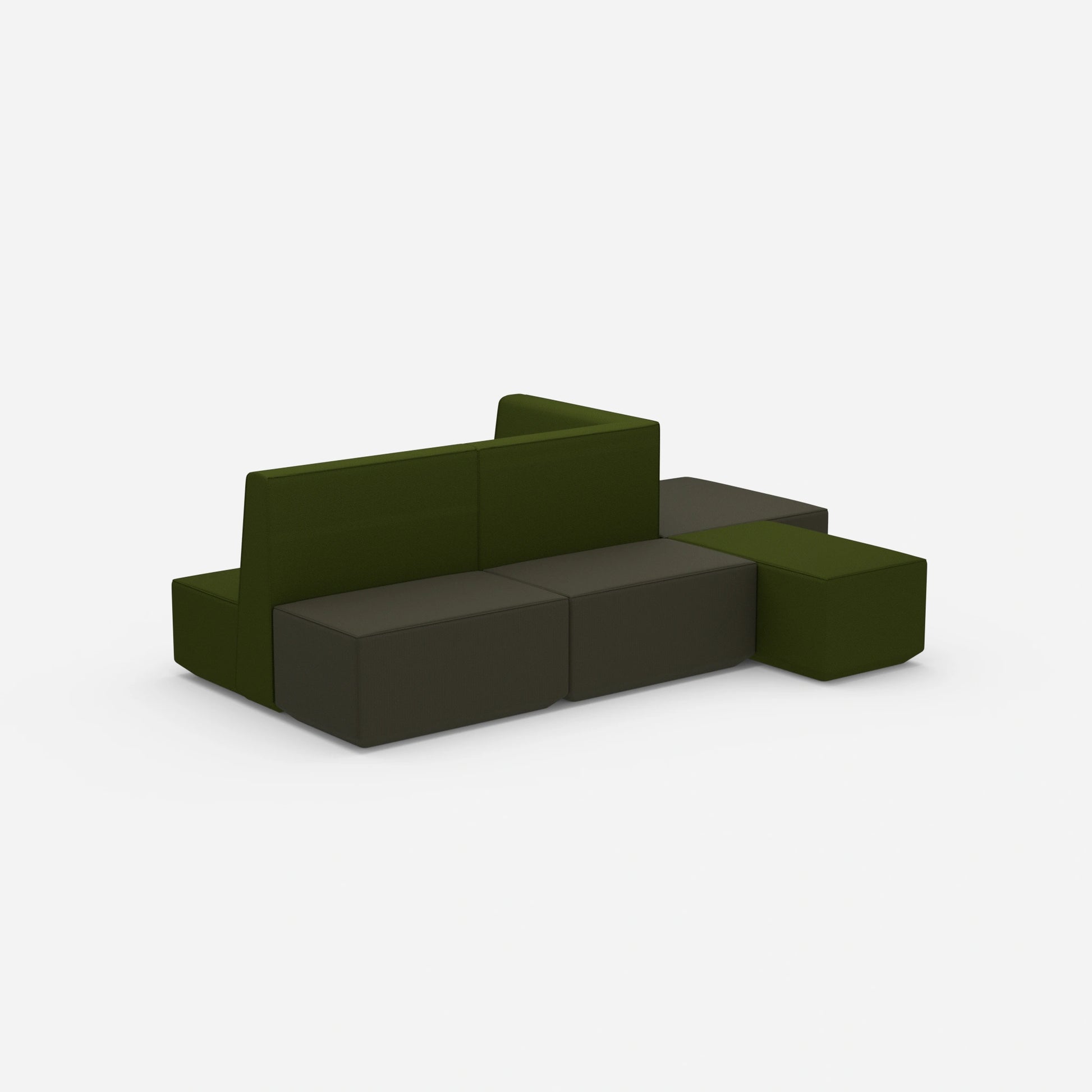 Banc vert vu de derrière