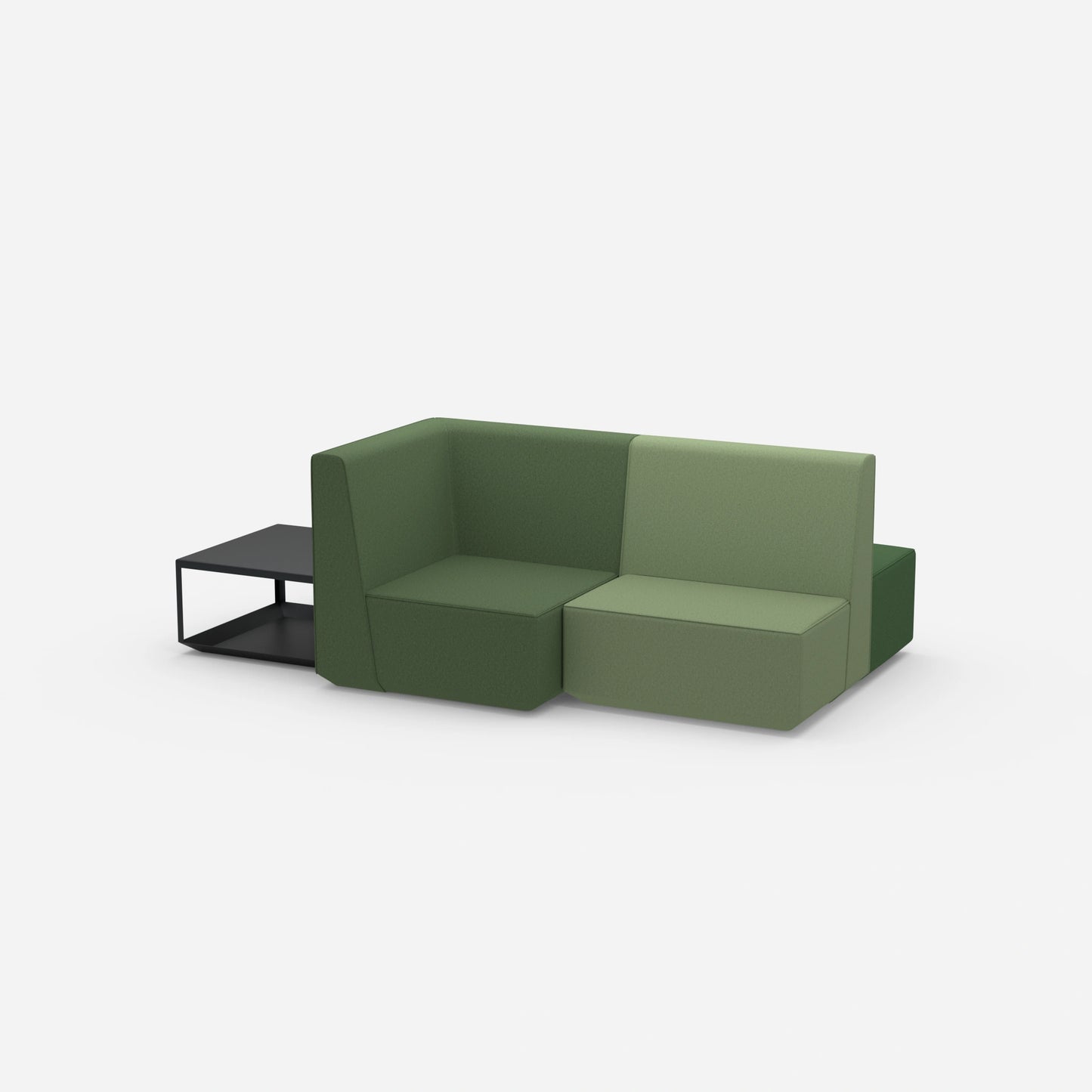 Banc vert vu de côté