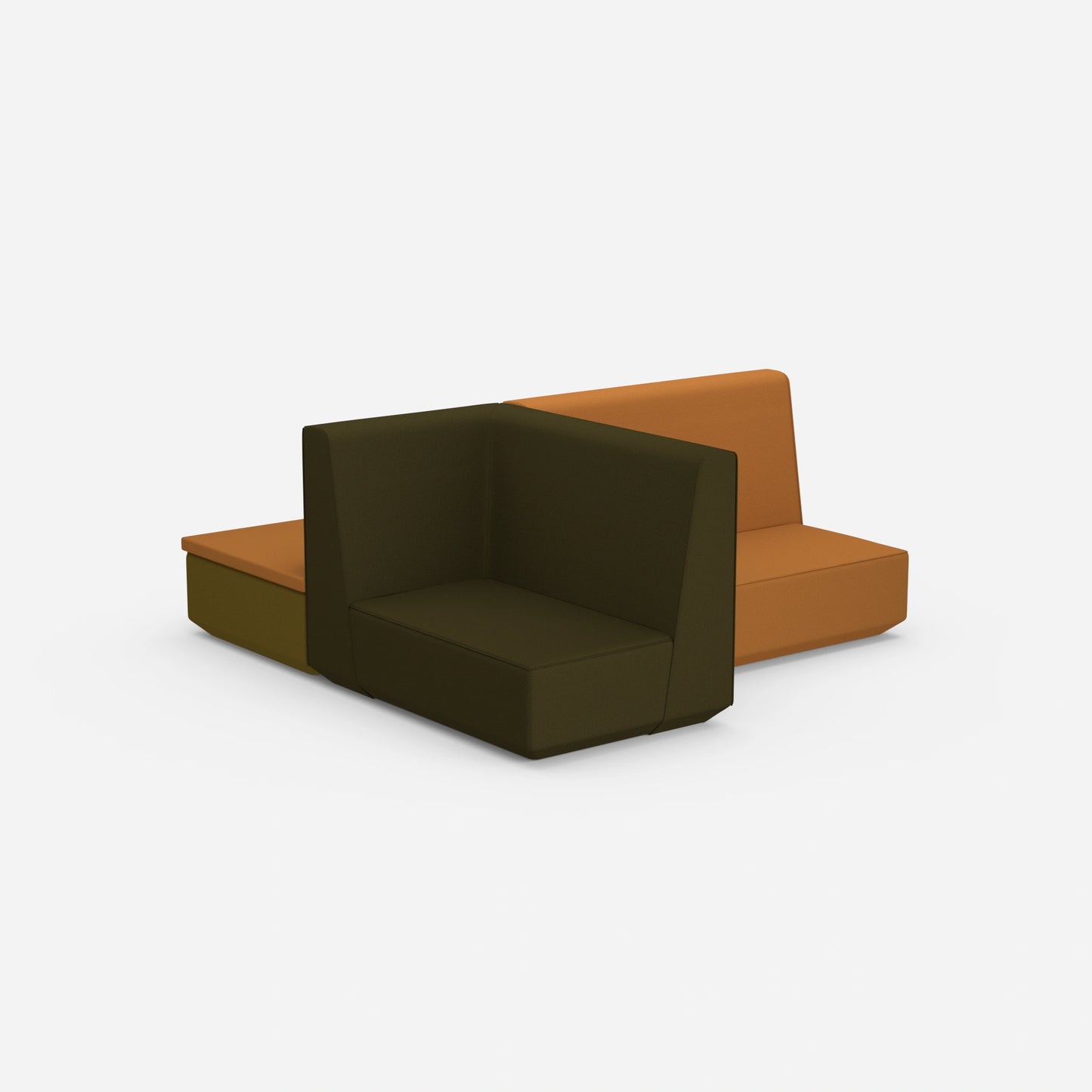 Kompaktes Schlafsofa von hinten