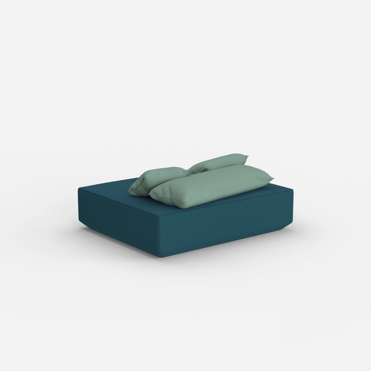 Moderner Pouf petrol von hinten