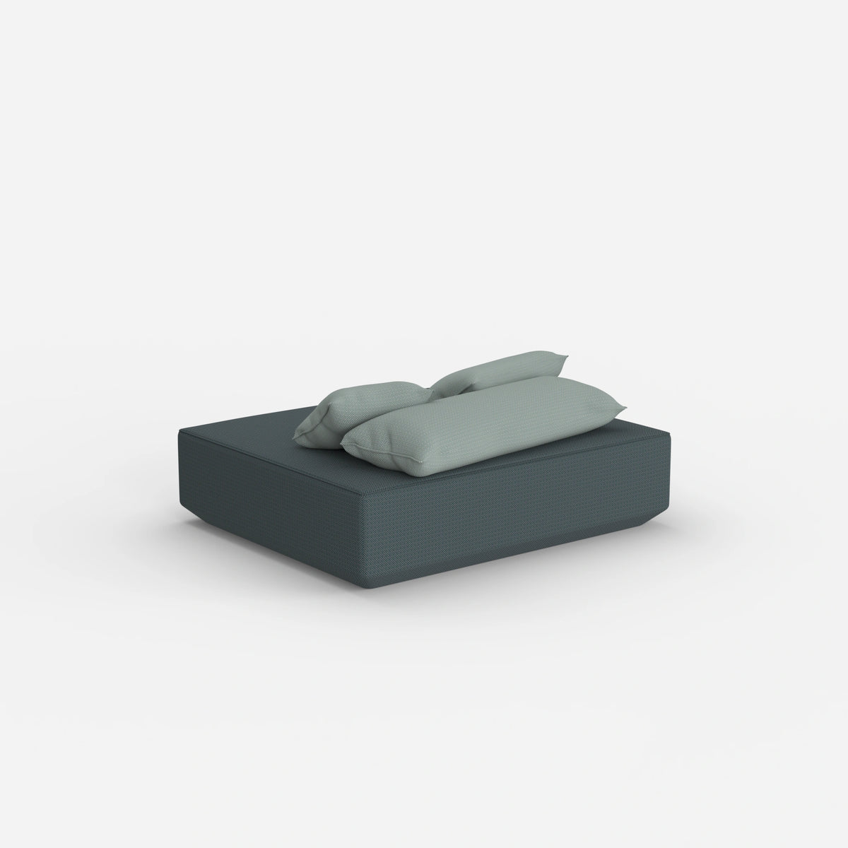 Moderner Pouf petrol von hinten