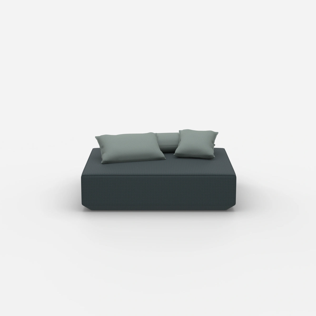 Moderner Pouf petrol von vorne