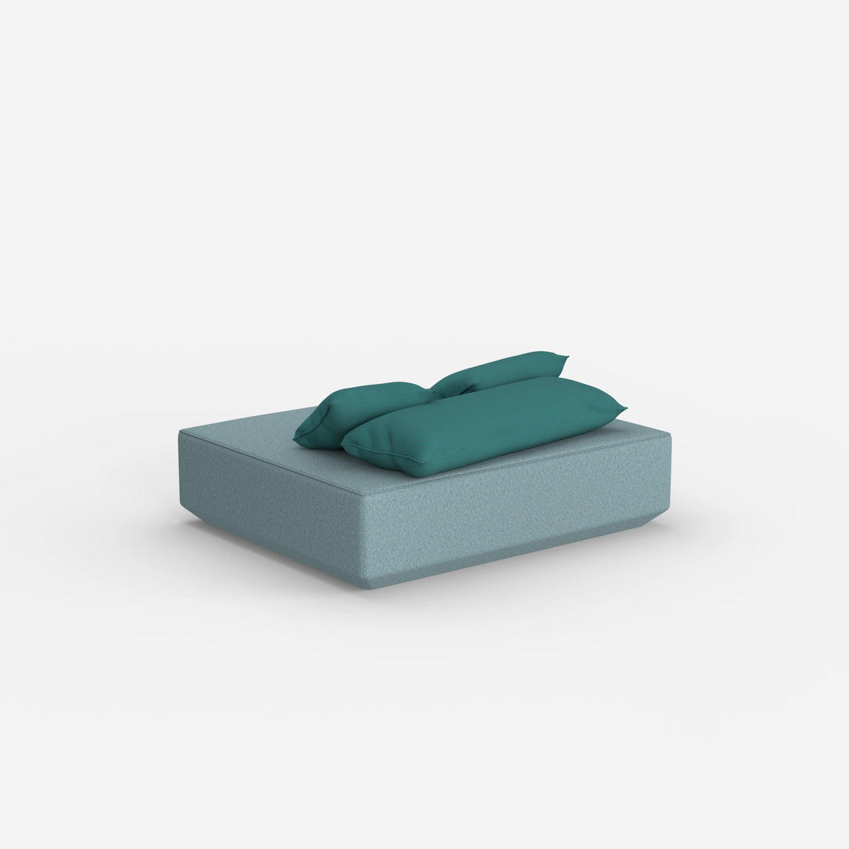 Moderner Pouf petrol von hinten