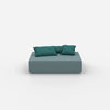 Moderner Pouf petrol von vorne