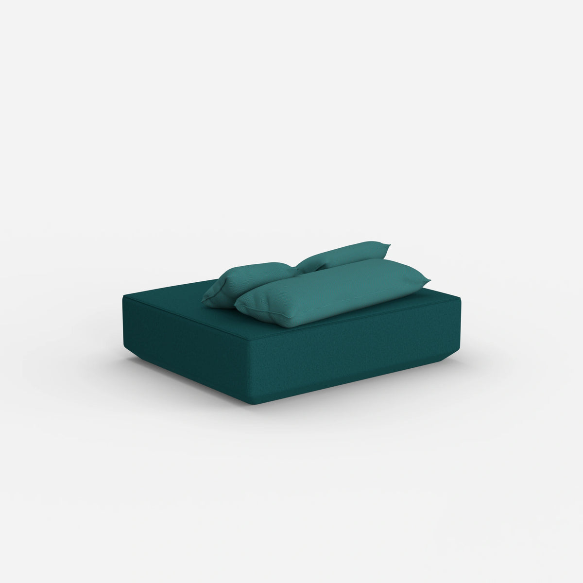 Moderner Pouf petrol von hinten
