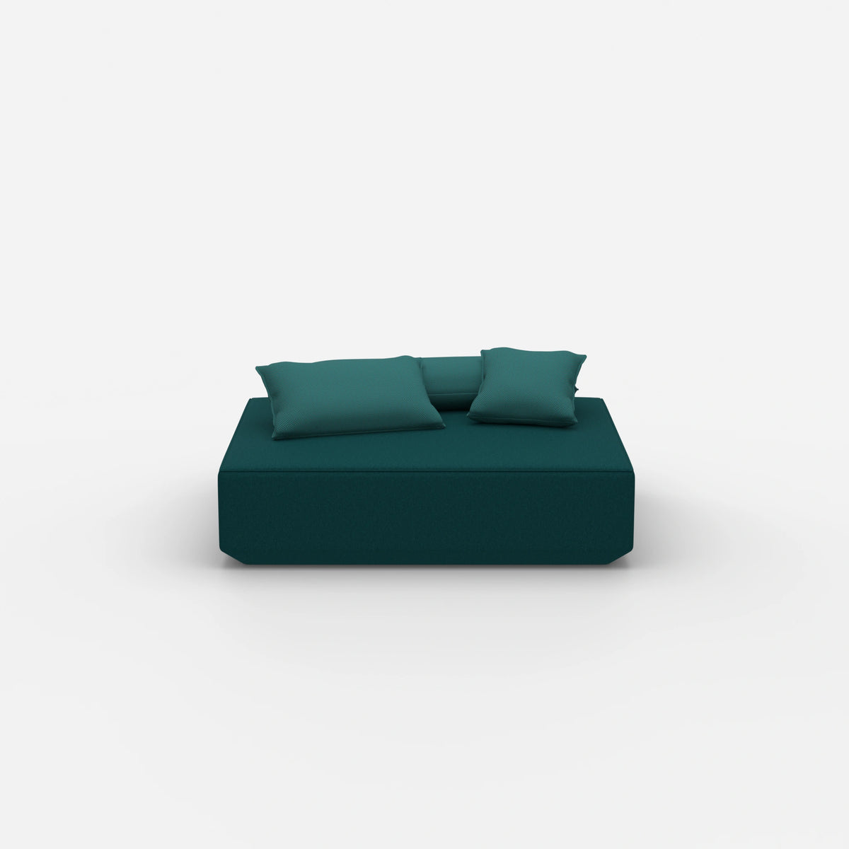 Moderner Pouf petrol von vorne