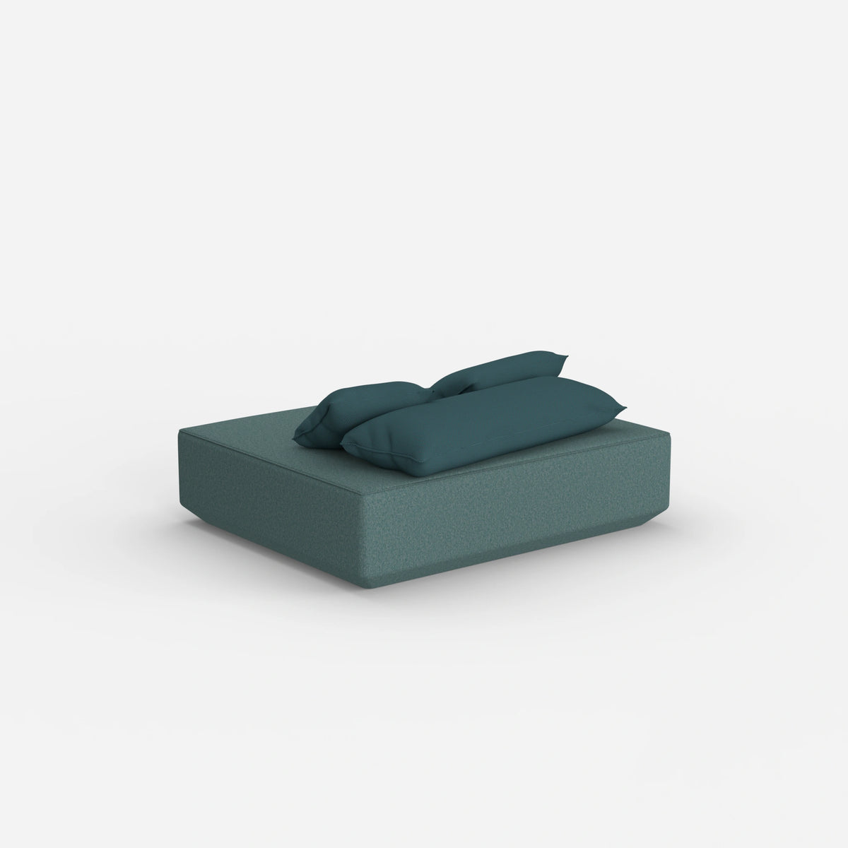 Moderner Pouf petrol von hinten