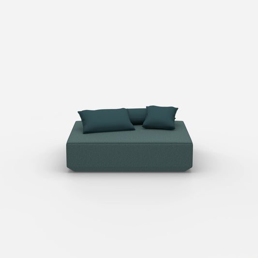 Moderner Pouf petrol von vorne