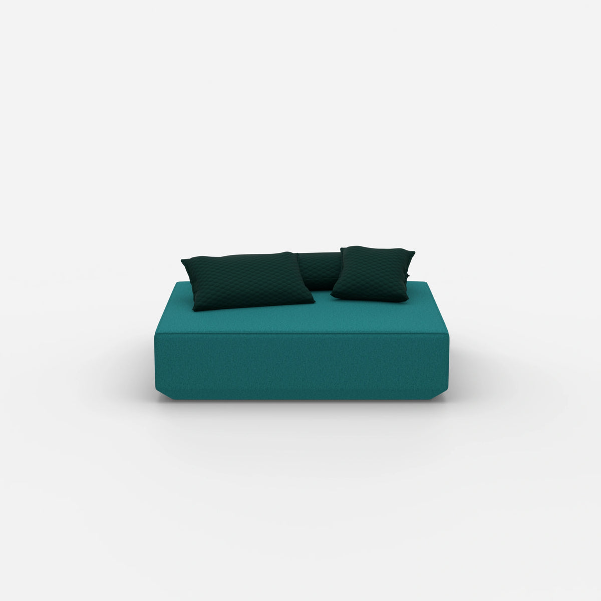 Moderner Pouf petrol von vorne