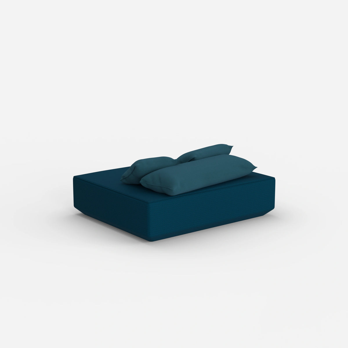 Moderner Pouf petrol von hinten
