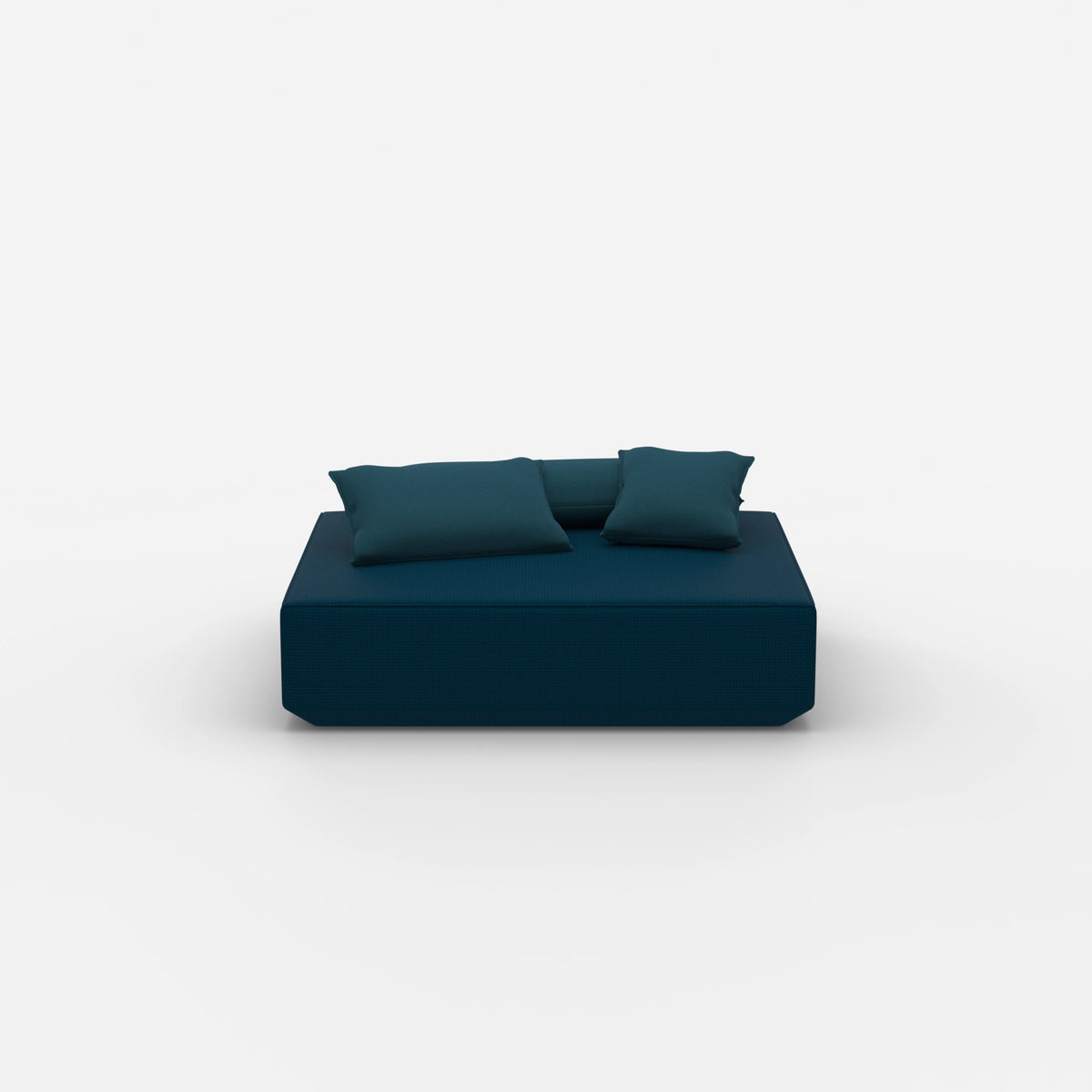 Moderner Pouf petrol von vorne