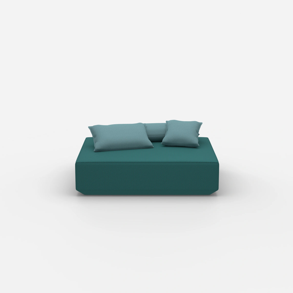 Moderner Pouf petrol von vorne