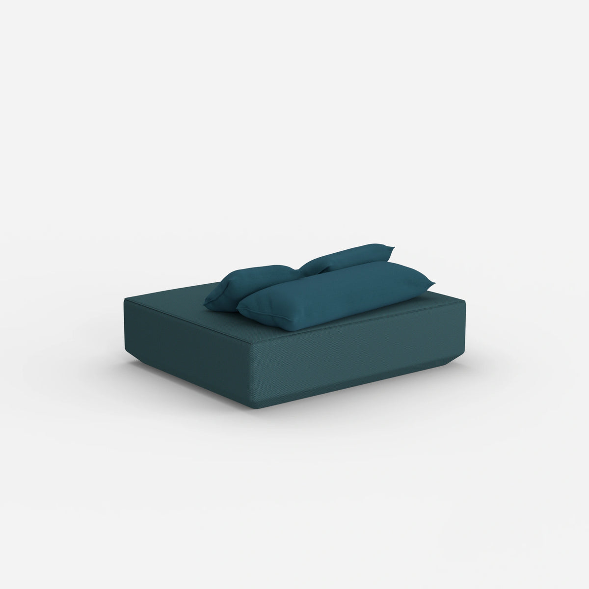 Moderner Pouf petrol von hinten