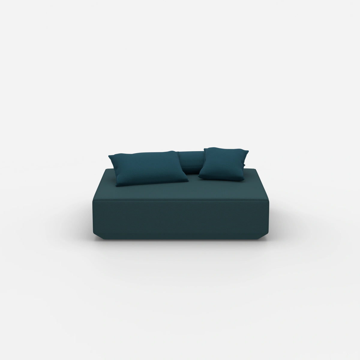 Moderner Pouf petrol von vorne