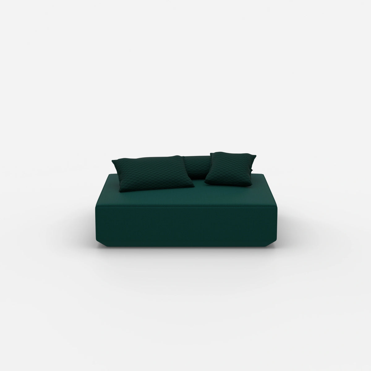 Moderner Pouf petrol von vorne