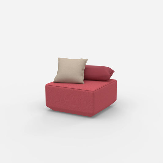 Moderner Pouf rosa von der Seite
