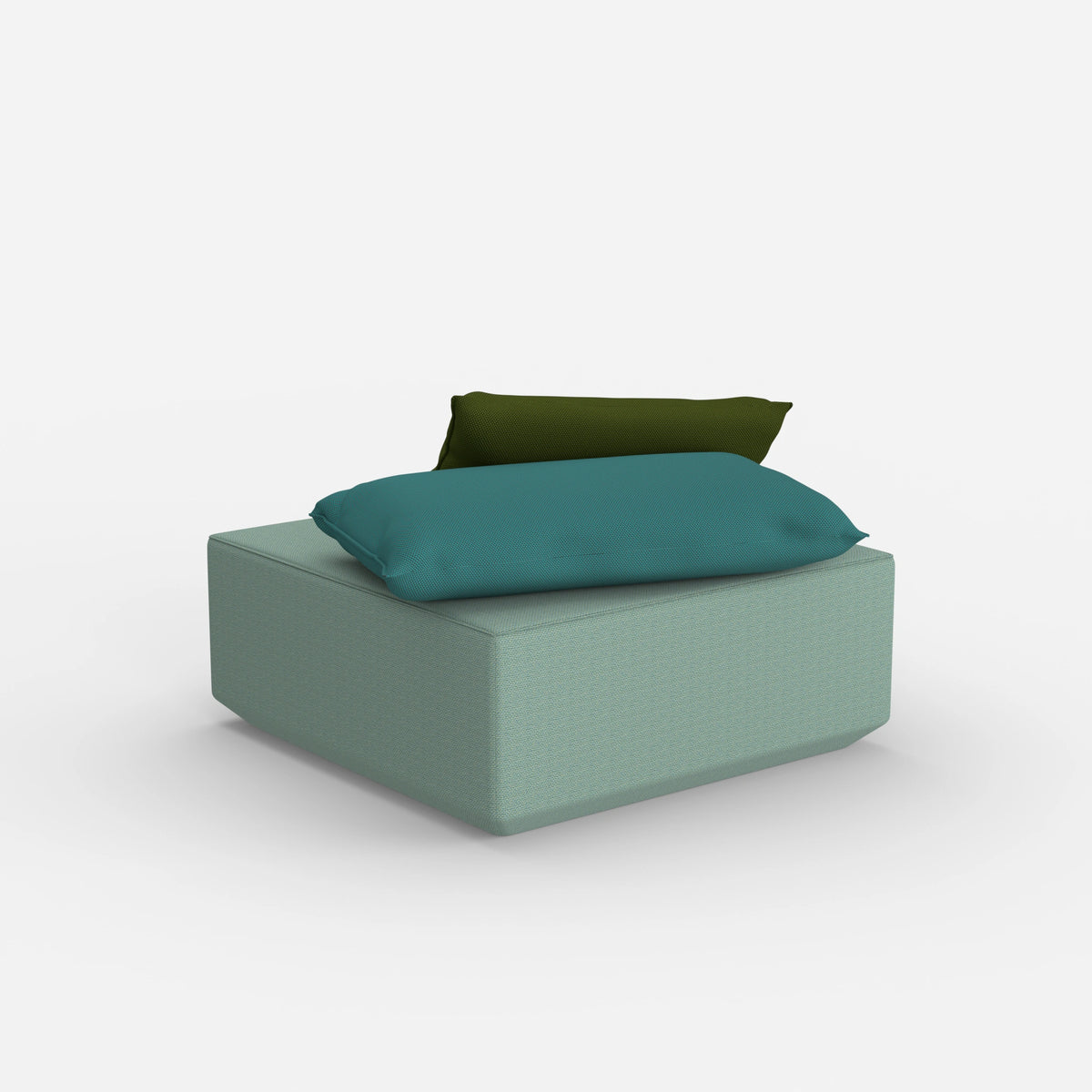 Moderner Pouf viereckig von hinten