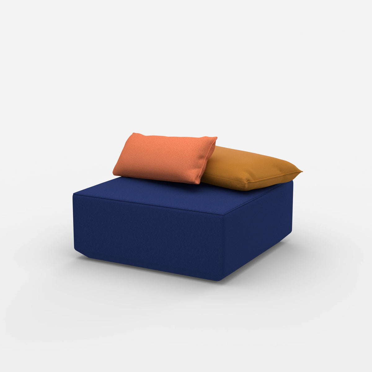 Moderner Pouf viereckig von der Seite