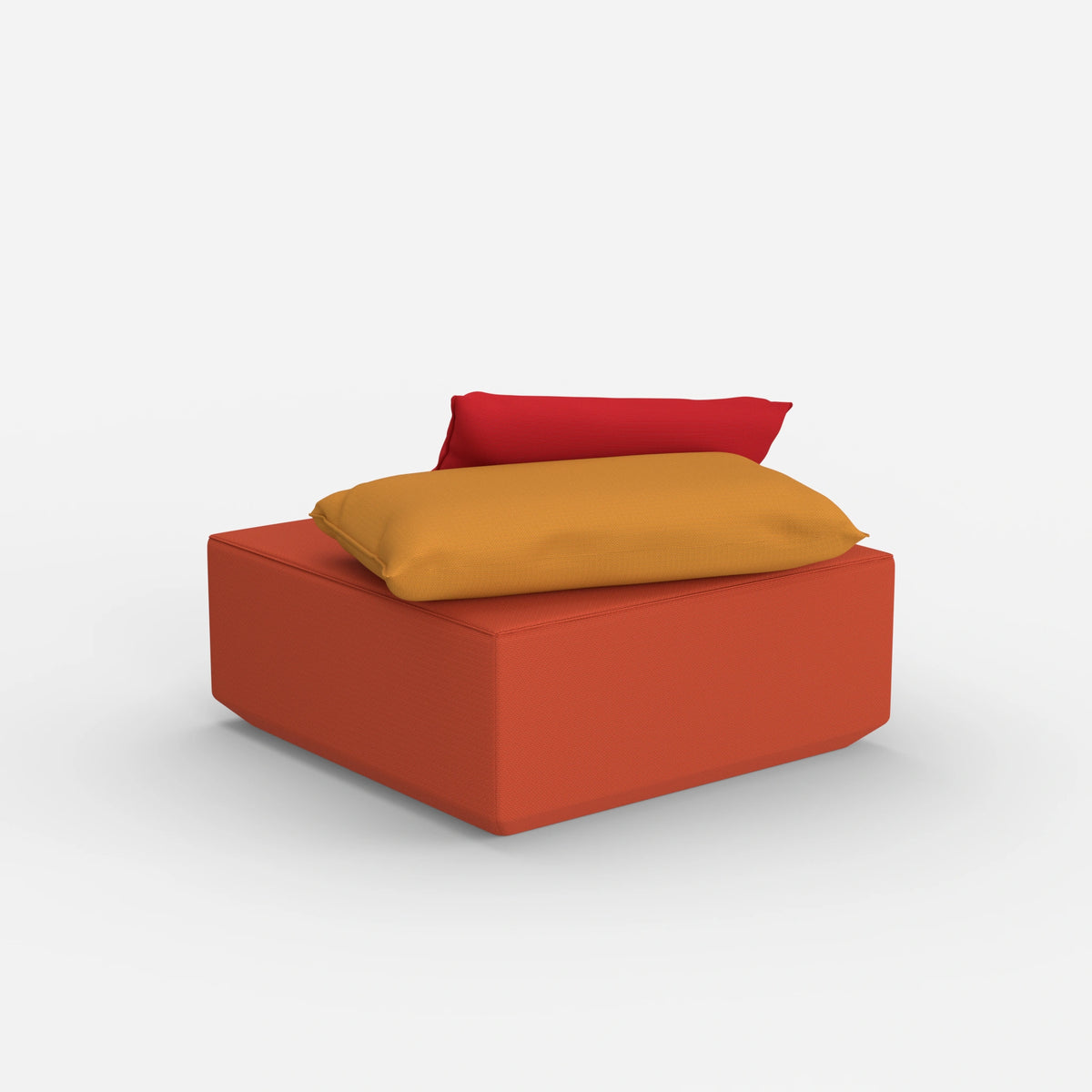 Moderner Pouf viereckig von hinten