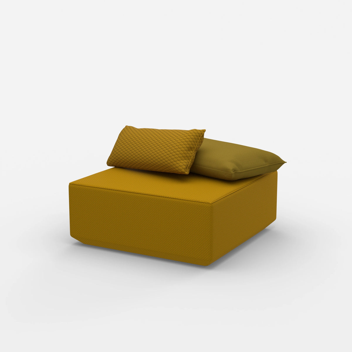 Moderner Pouf viereckig von der Seite