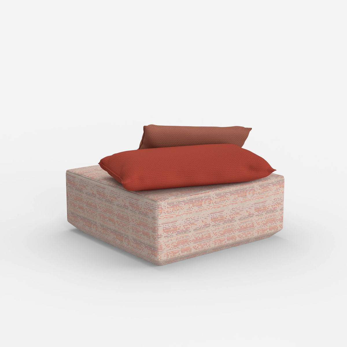 Moderner Pouf viereckig von hinten