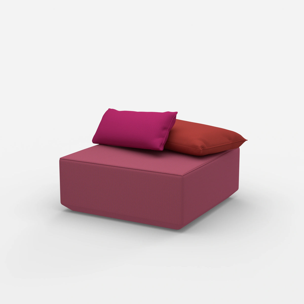 Moderner Pouf viereckig von der Seite