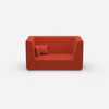 Modernes Zweisitzer Sofa mit hohem Rücken von vorne