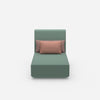 Modular chaise longue with high backrest from the front