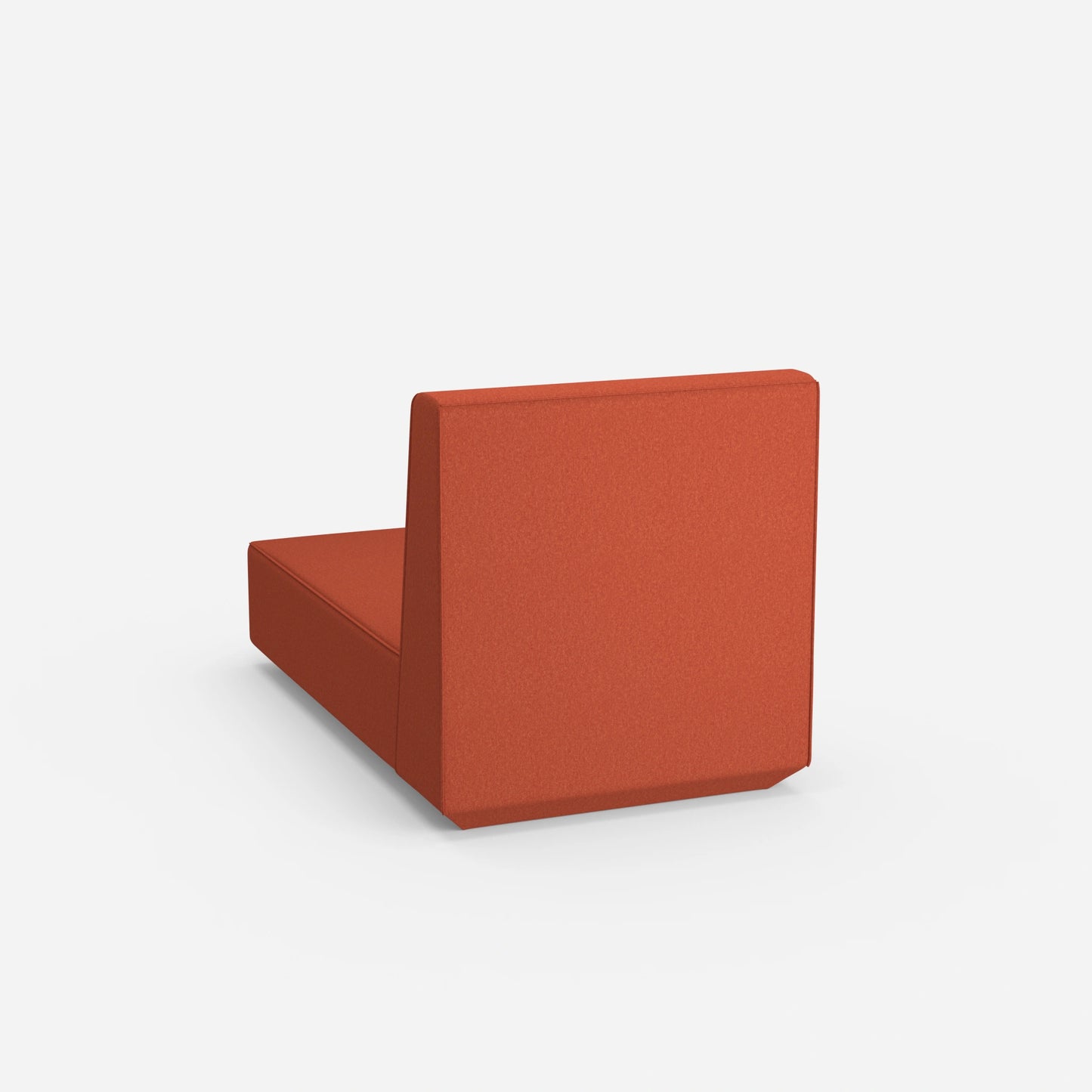 Modular chaise longue with high backrest from behind