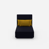 Modular chaise longue with high backrest from the front