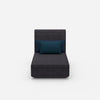 Modular chaise longue with high backrest from the front