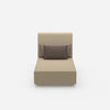 Modular chaise longue with high backrest from the front