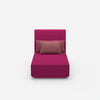 Modular chaise longue with high backrest from the front