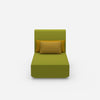 Modular chaise longue with high backrest from the front