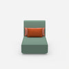 Modular chaise longue with high backrest from the front