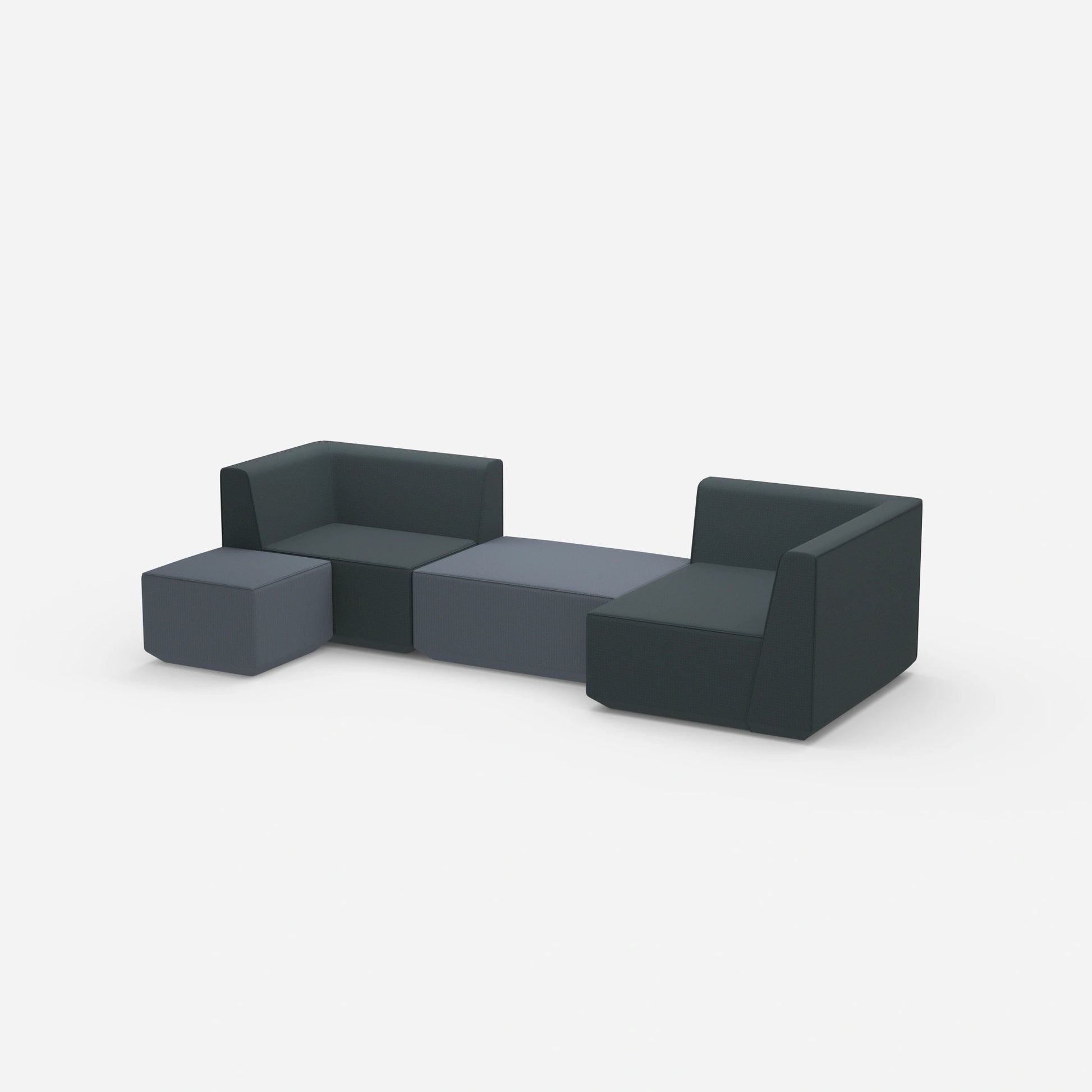 Canapé panoramique modulaire vu de côté